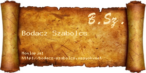 Bodacz Szabolcs névjegykártya
